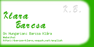 klara barcsa business card
